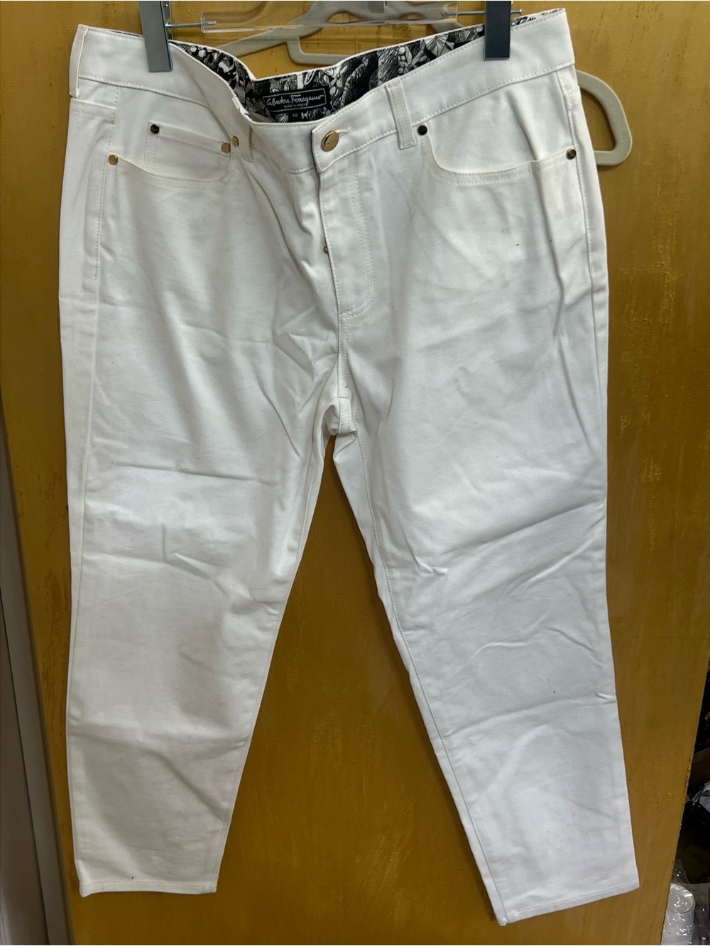 Salvatore Ferragamo White Slim Straight Men's Jeans